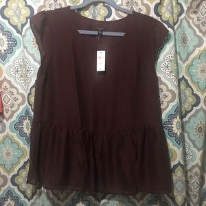 Ann Taylor Factory Burgundy Blouse NWT